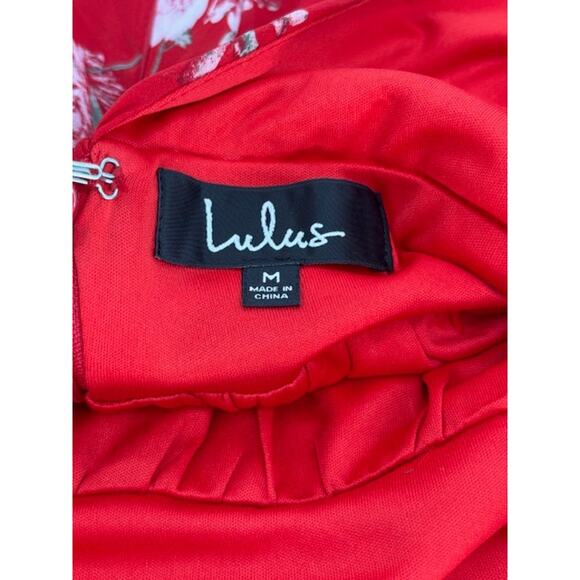 Lulus “Milana” Red Floral Print Mini Dress – Medium - Picture 6 of 7